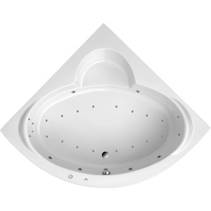 Ottofond Whirlpool Sardinia Premium, 151 cm, weiße Eck-Badewanne mit Massagedüsen.