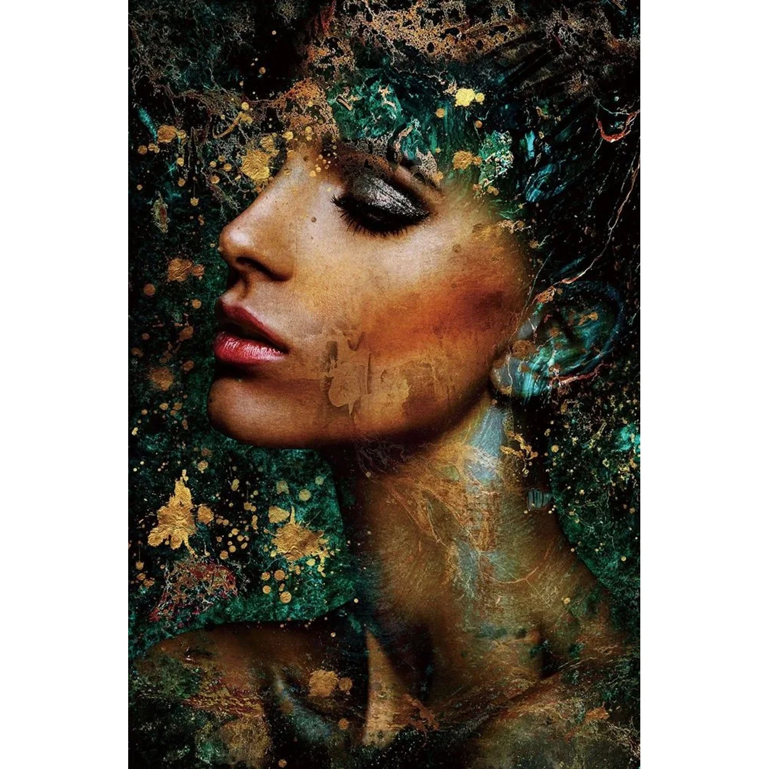 Art Universe Glasbilder Schönheit in Türkis 80 x 120 cm