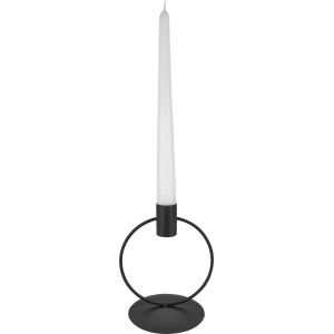 Schwarzer Kerzenhalter Midnight Mystery, 40 cm hoch, mit Tafelkerze. Dekorative Beleuchtung für Innenräume.