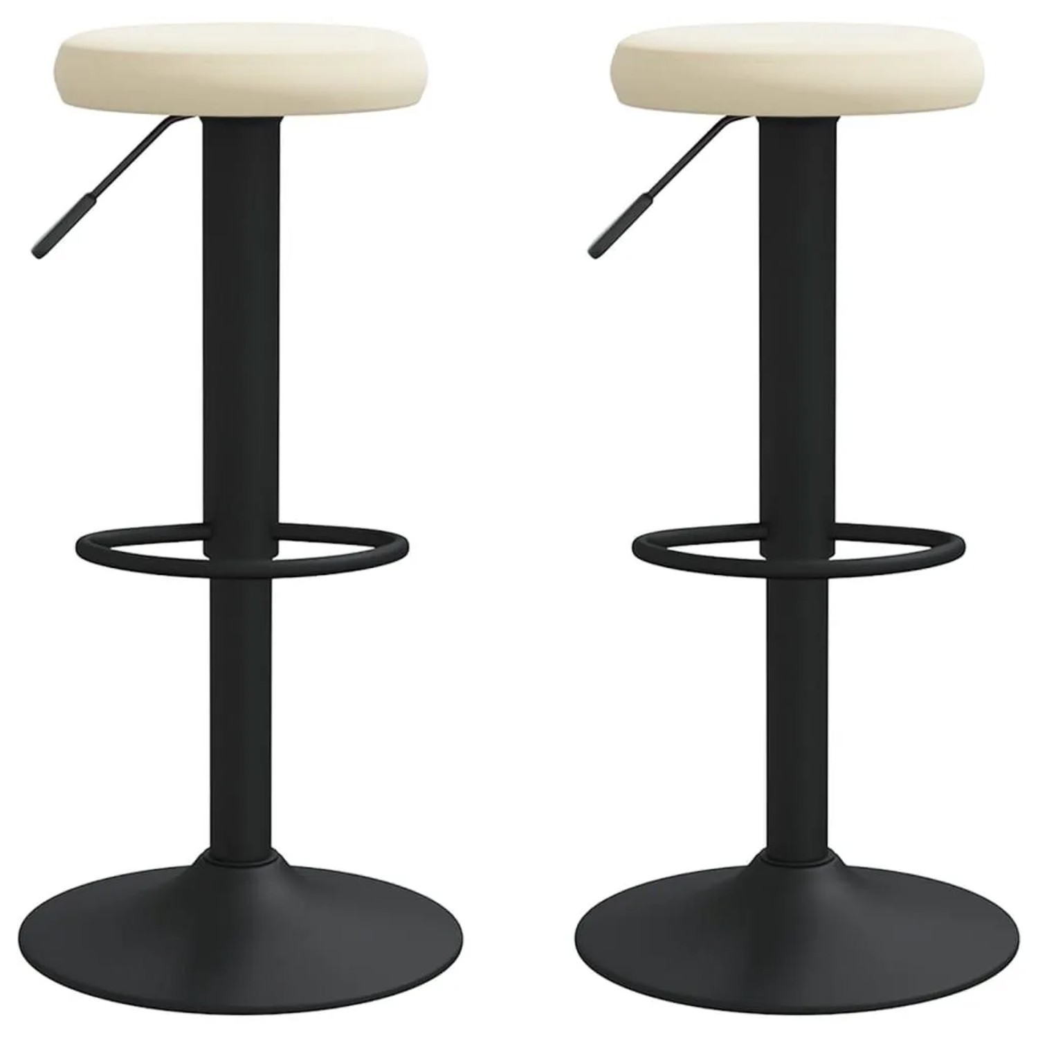 vidaXL Barhocker 2 Stk Creme Samt 333142