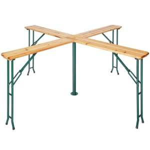 Tectake Stehtisch Quattro Klappbar und Standfest Holzlackierung Mit Klarlack  241 x 241 x 103 cm Braun