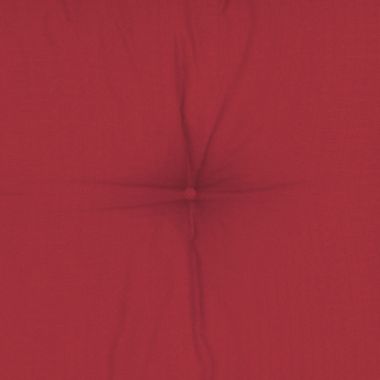 Rotes Beautissu Xluna Loungekissen 60x60 cm für Gartenmöbel, mit Knopf und leichter Karo-Struktur.