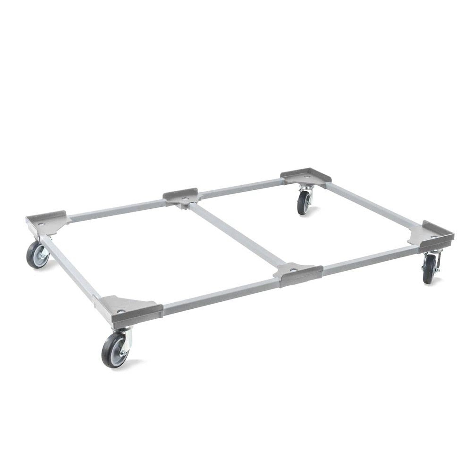 PROREGAL SparSet 12x Profi-Flex Transportroller für Euroboxen 120 x 80 cm mit Gummiräder Grau unterteilt 4 Lenkrollen Tr