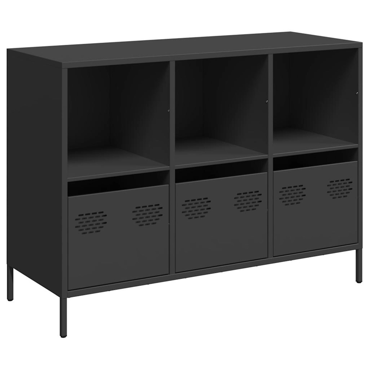 vidaXL Sideboard Schwarz 101,5x39x73,5 cm Kaltgewalzter Stahl 851364 günstig online kaufen