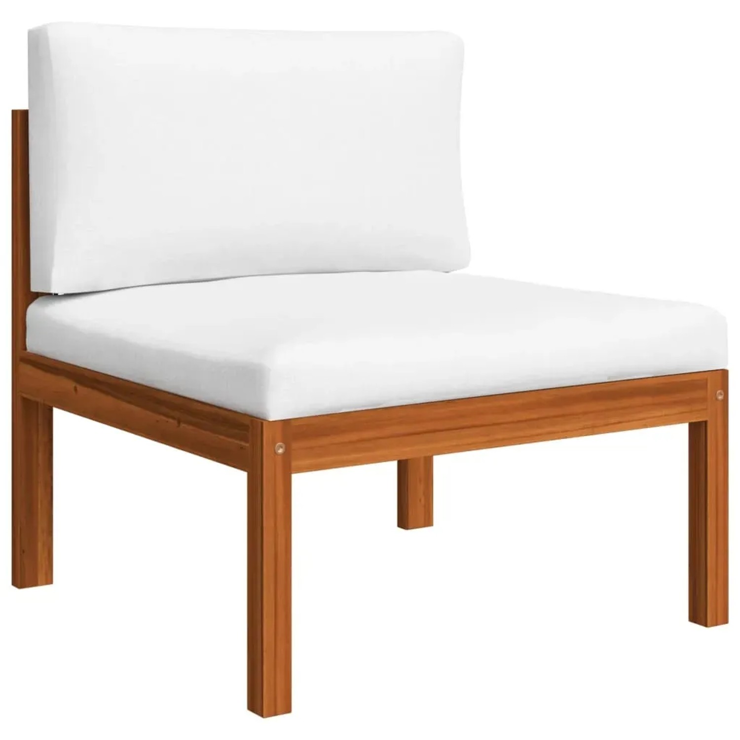 vidaXL Gartenlounge Sessel aus Akazienholz mit cremefarbenen Kissen.