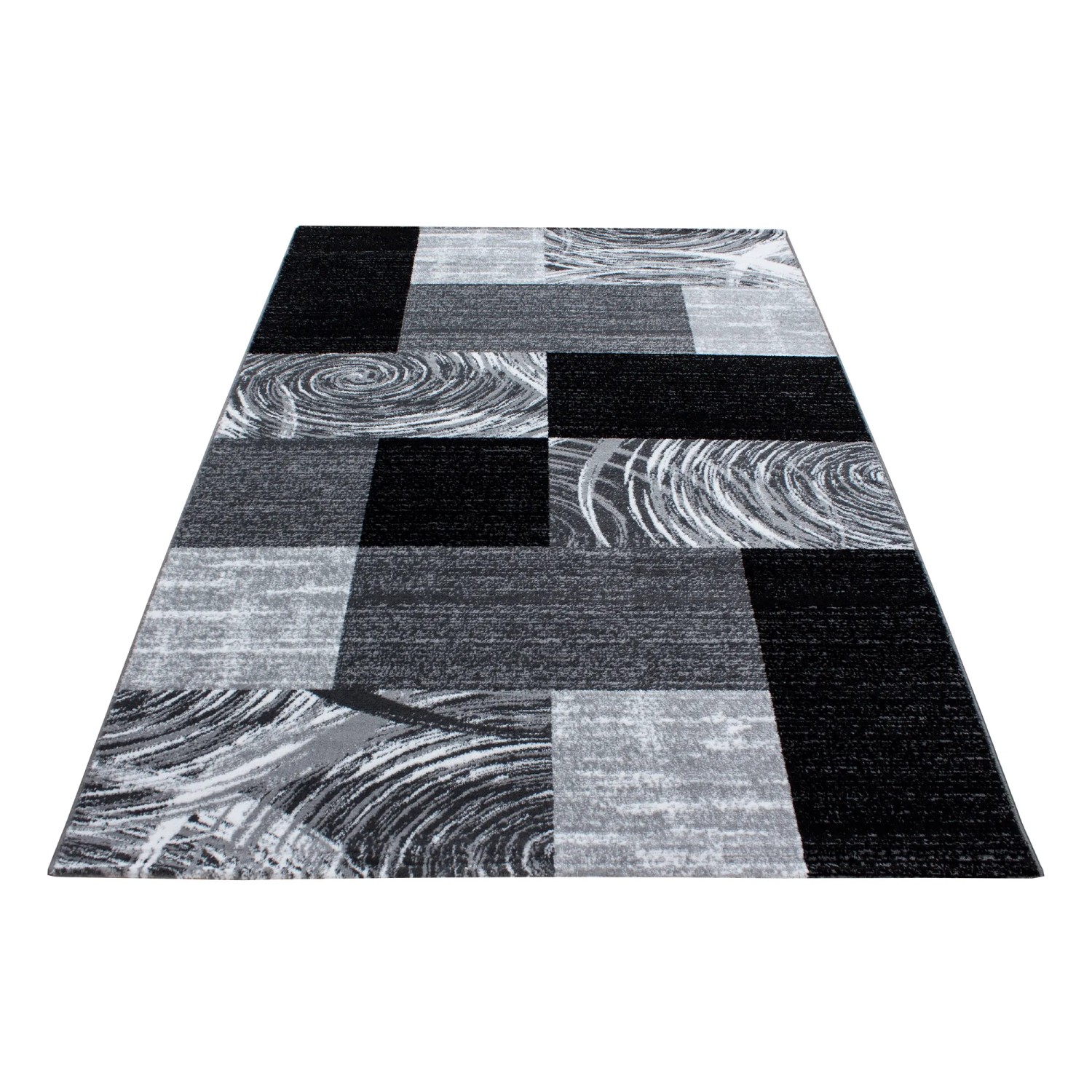 Ayyildiz Kurzflorteppich Parma 9220, schwarz, 160x230 cm, mit modernem Muster.