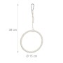 Relaxdays Vogelschaukel Ring Seegras Edelstahl Natur Silber Mit Karabiner 34 cm x 15 cm 60 g_4