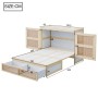 okwish Schrankbett 140x200cm mit Stauraumschubladen Wandbett Jugendzimmer Natur ohne Matratze_5