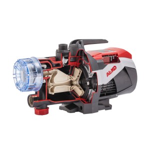 Al-Ko Gartenpumpe JET 3.600 im Querschnitt: Details zu Filter, Gehäuse und Venturi-System sichtbar.