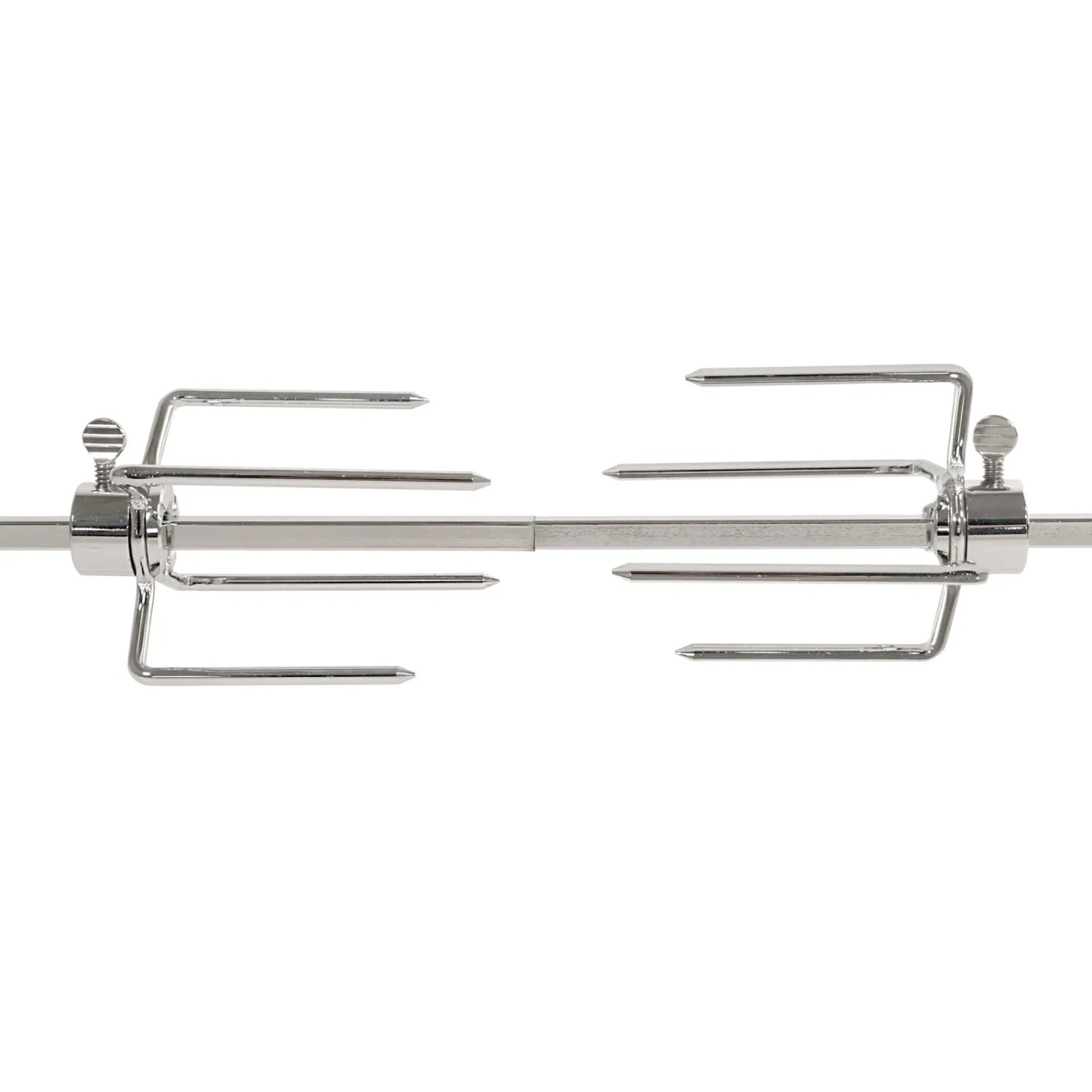 Taino Red Grillspieß mit zwei Spießgabeln aus verchromtem Stahl für Gasgrills.