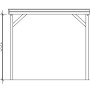 Technische Zeichnung: Skan Holz Caravan-Einzelcarport Friesland, Maße 397x555cm.