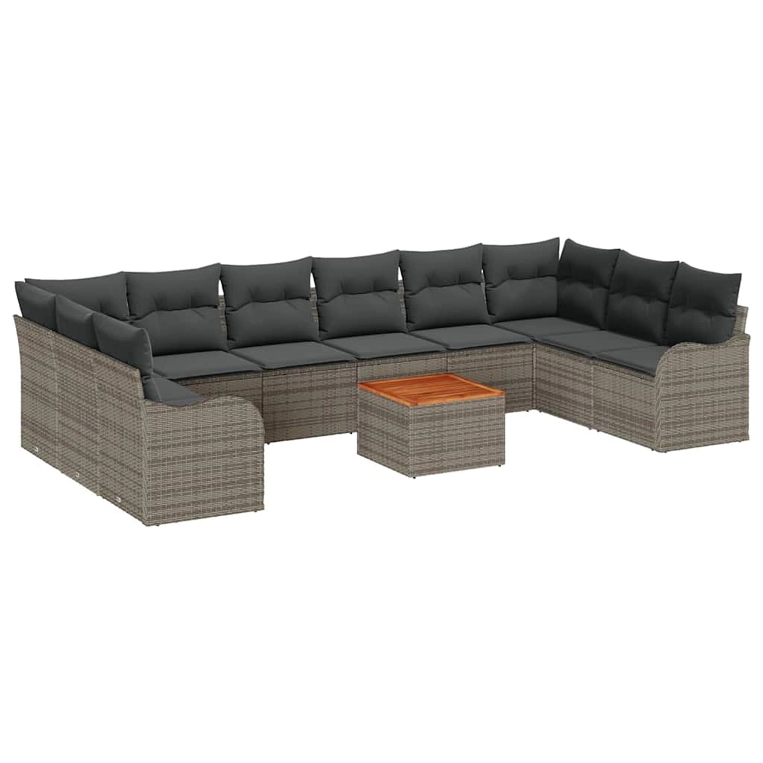 vidaXL Garten-Sofa-Set 11-Tlg Grau Poly Rattan 3347503 günstig online kaufen