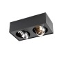 QAZQA Design Spot Schwarz Quadratisch 2 Flammig Kaya_5