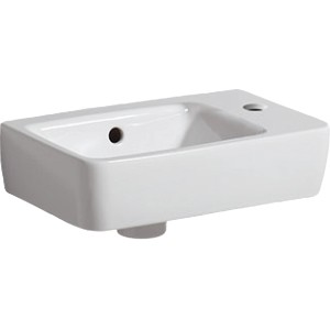 Geberit Renova Compact Handwaschbecken, 40 cm, Weiß mit KeraTect-Beschichtung.