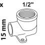 Kirchhoff Wandscheibe, 15 mm x 18,7 mm (1/2 IG), 10er-Set, blank, für Lötfittings.