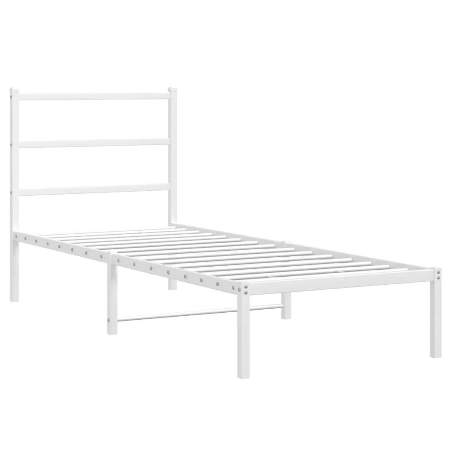 vidaXL Metallbett ohne Matratze mit Kopfteil Weiß 75x190 cm 355404