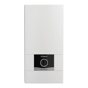 Vaillant Durchlauferhitzer VEDE18/8PRO Elektronisch 18 kW, Warmwassergerät in Weiß.