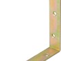 Gelb verzinkter Stuhlwinkel, 125x125x22 mm, mit Löchern zur einfachen Montage.