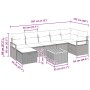 vidaXL Gartenmöbel-Set, 8-teilig, grau, Poly Rattan, mit Kissen und Stauraum. Ideal für Terrasse und Garten.