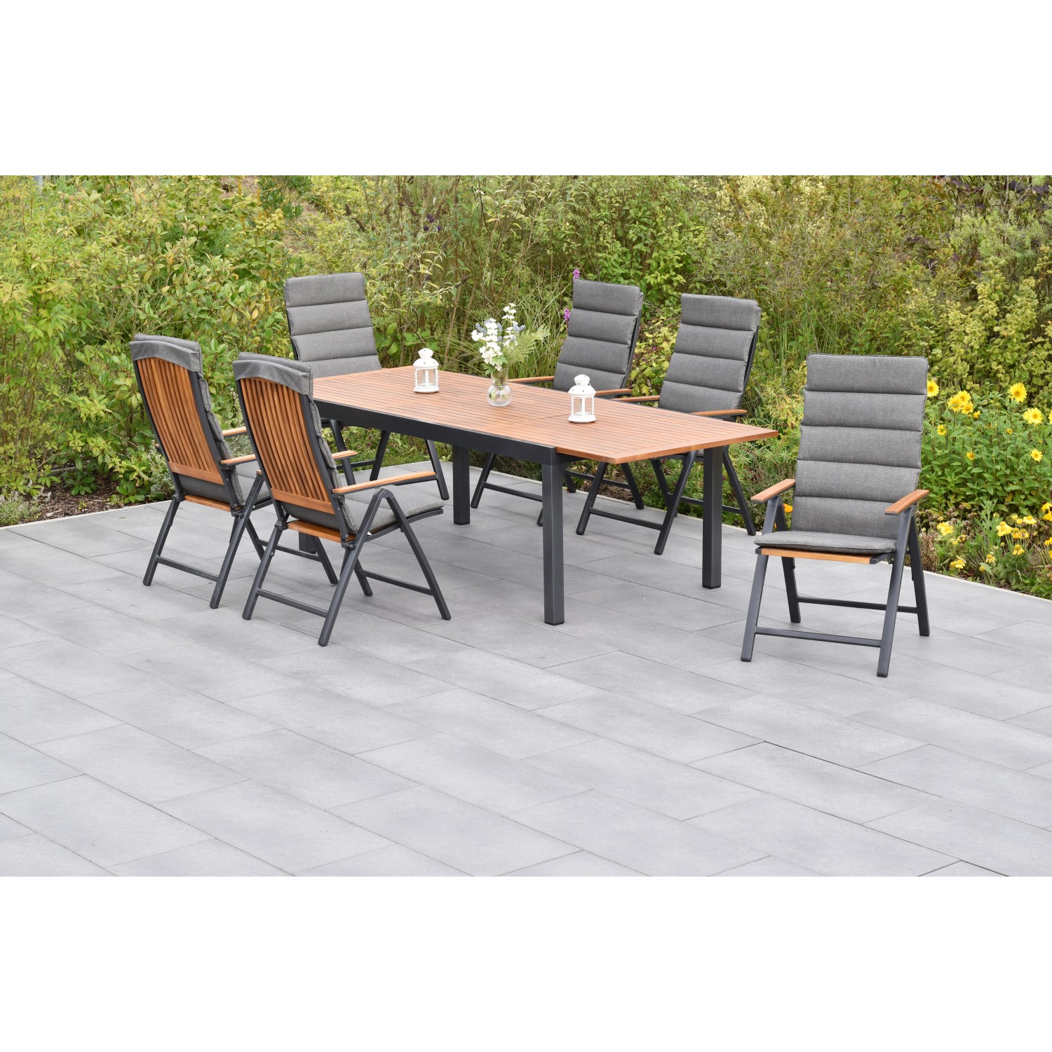 Merxx Athos Set 13-tlg. mit Gartentisch Ausziehbar 180/250 x 100 cm inkl. K günstig online kaufen