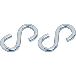 2er Set S-Haken, verzinkt, 25x12x4 mm, für Absperrketten, witterungsbeständig.