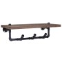 BERLINLODGE Wandgarderobe HxBxT 16x60x25cm Ablageregal Hängegarderobe Garderobenpaneel Industriedesign Braun
