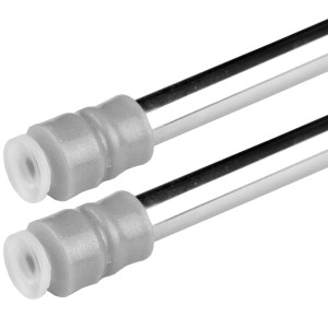 2er-Pack glänzende, silberne Klemmstangen mit Schraubtechnik, 40-60 cm, für Stil- & Seilspanngarnituren.