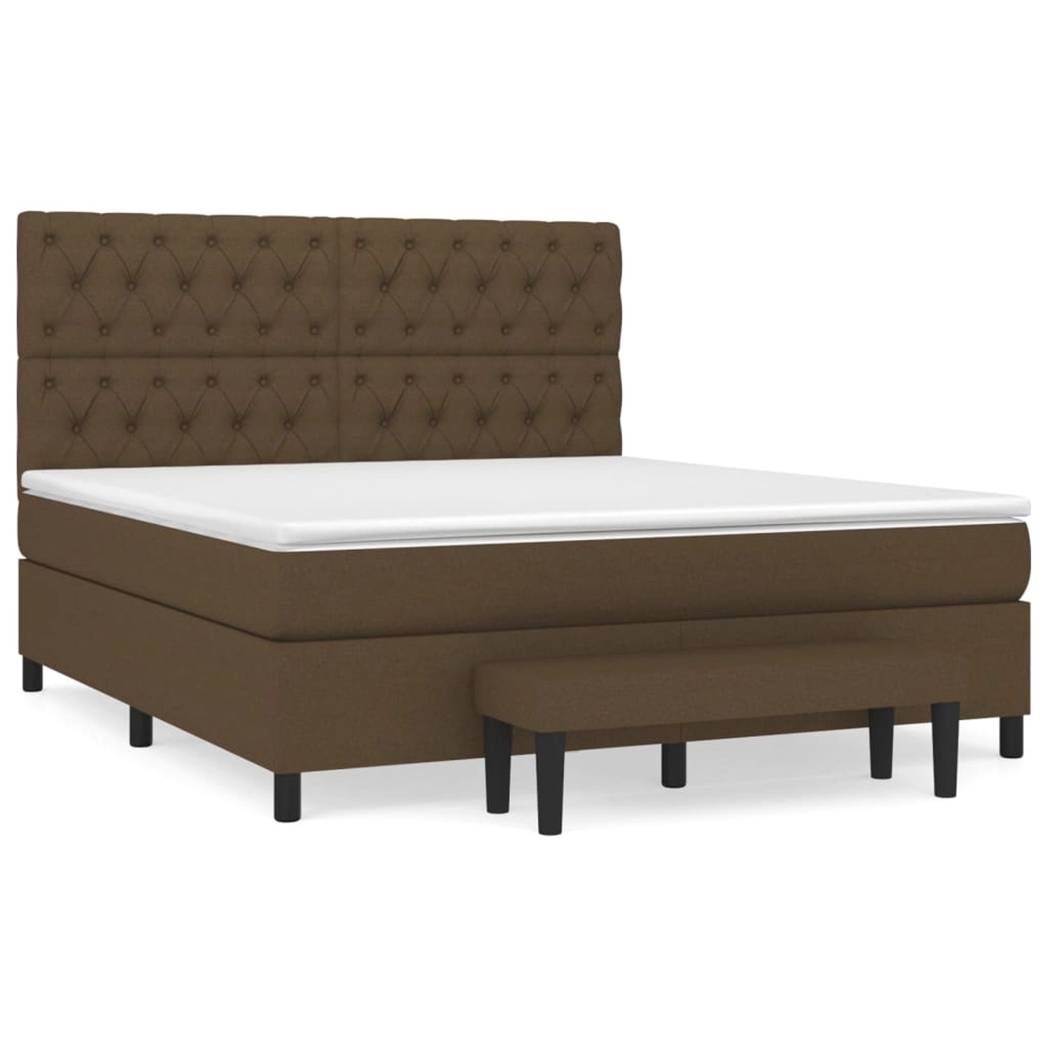 vidaXL Boxspringbett mit Matratze Dunkelbraun 160x200 cm Stoff1399802 günstig online kaufen