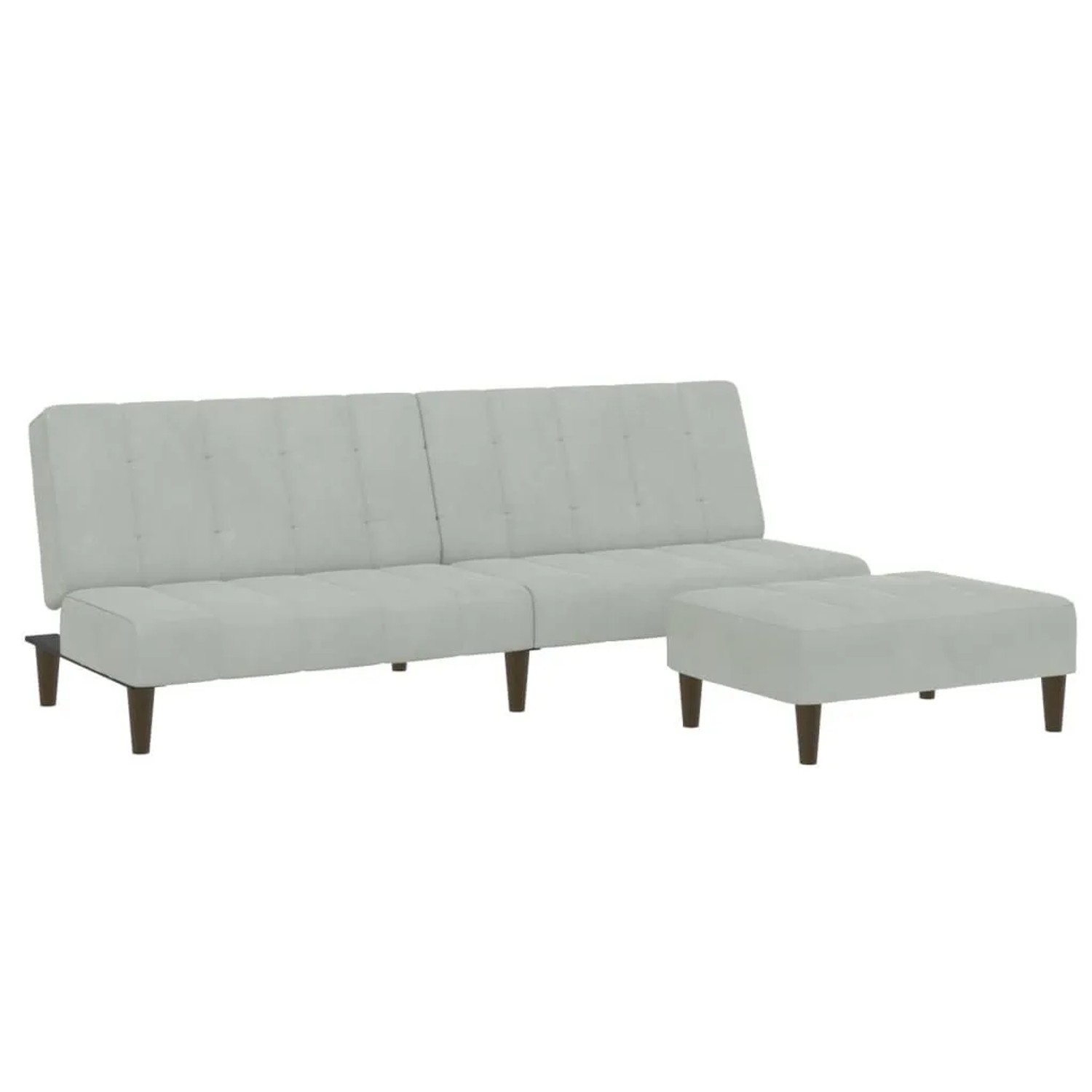 vidaXL Schlafsofa 2-Sitzer mit Fußhocker Hellgrau Samt 3258092 günstig online kaufen