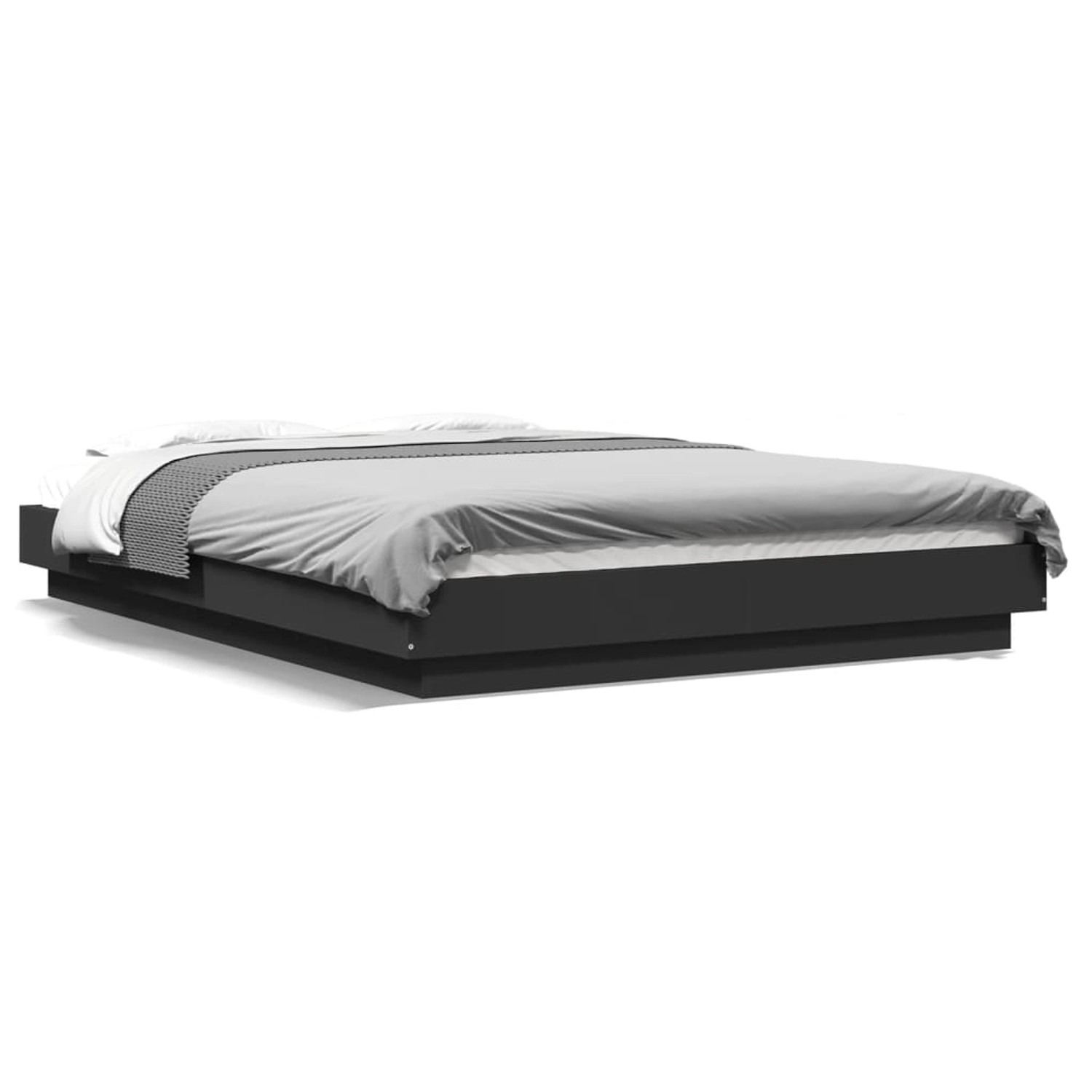 vidaXL Bettgestell mit LED Schwarz 120x200 cm Holzwerkstoff 3281106 günstig online kaufen