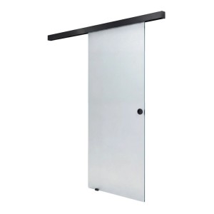 Doorlegro Glasschiebetür Satiniert 900 mm x 2.050 mm Schwarz