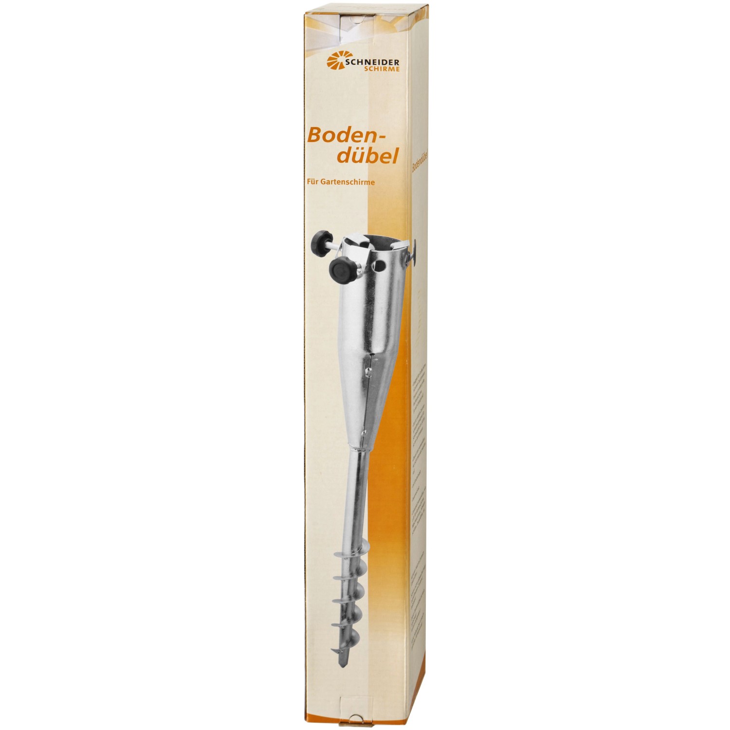 Schneider Bodendübel für Schirmständer, verzinkter Stahl, mit Zentrierschrauben, Länge 50cm.