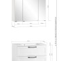 Held Möbel Waschtisch-Set Padua, 80 cm, matt Weiß. Badmöbel-Set mit Spiegelschrank und Mineralgussbecken.