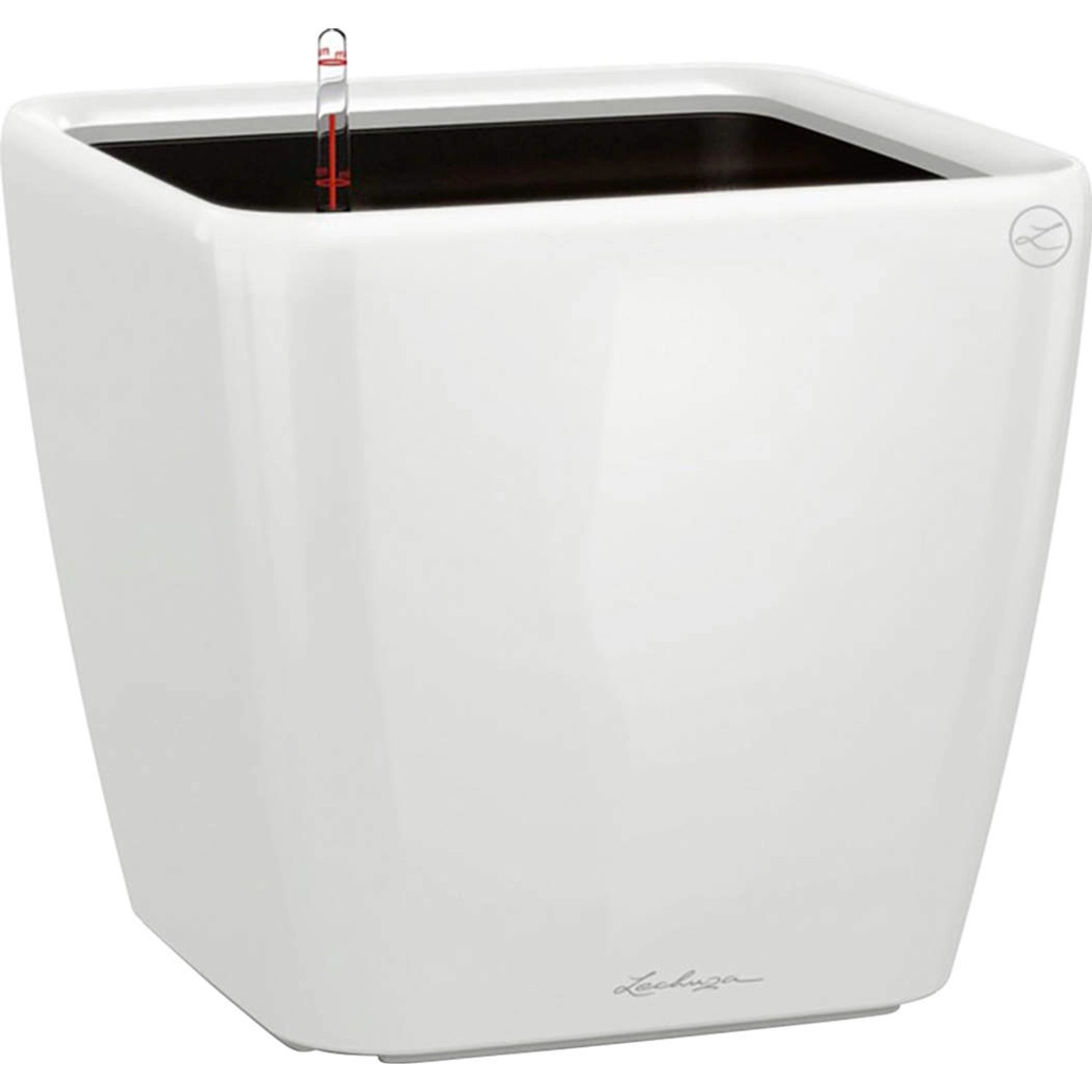 Lechuza Pflanzgefäß Quadro Premium LS 28 cm x 28 cm x 26 cm Weiß hochglanz