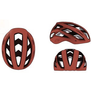 Fischer Fahrradhelm Urban Plus Miami, Größe L/XL, in Rotbraun, mit Belüftungsöffnungen und Reflektoren.