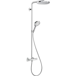 Hansgrohe Raindance Brauseset mit Kopf- und Handbrause, Thermostat in Chrom.