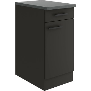 OPTIFIT Madrid420 Küchenunterschrank, 40 cm, Anthrazit Matt, mit Schublade und Tür.