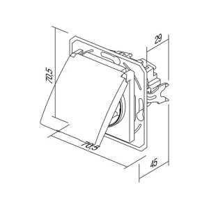 TEM EKONOMIK Schuko Steckdose Weiß Deckel OHNE Rahmen