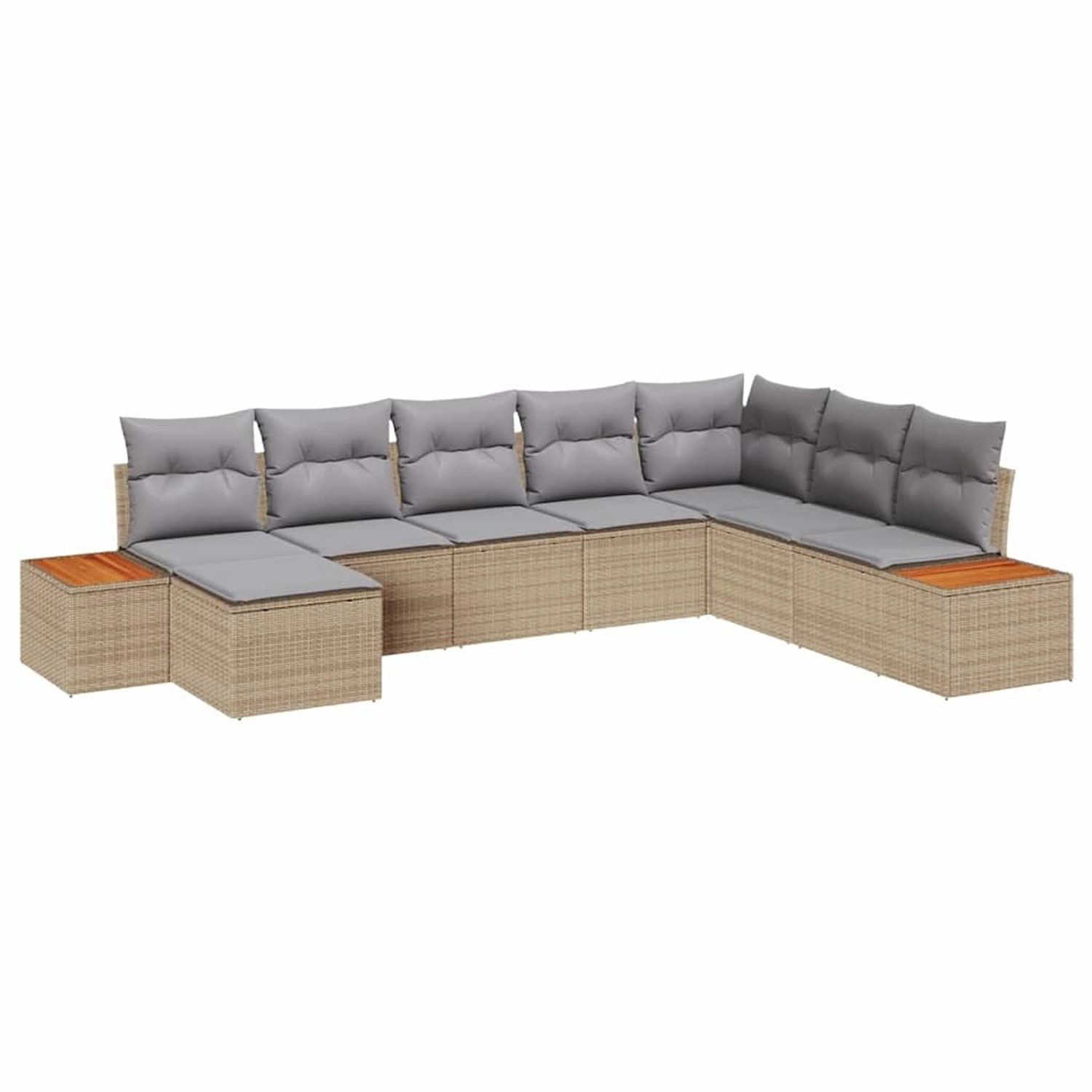 vidaXL Garten-Sofa-Set mit Kissen 8-Tlg Beige Poly Rattan 3348146 günstig online kaufen