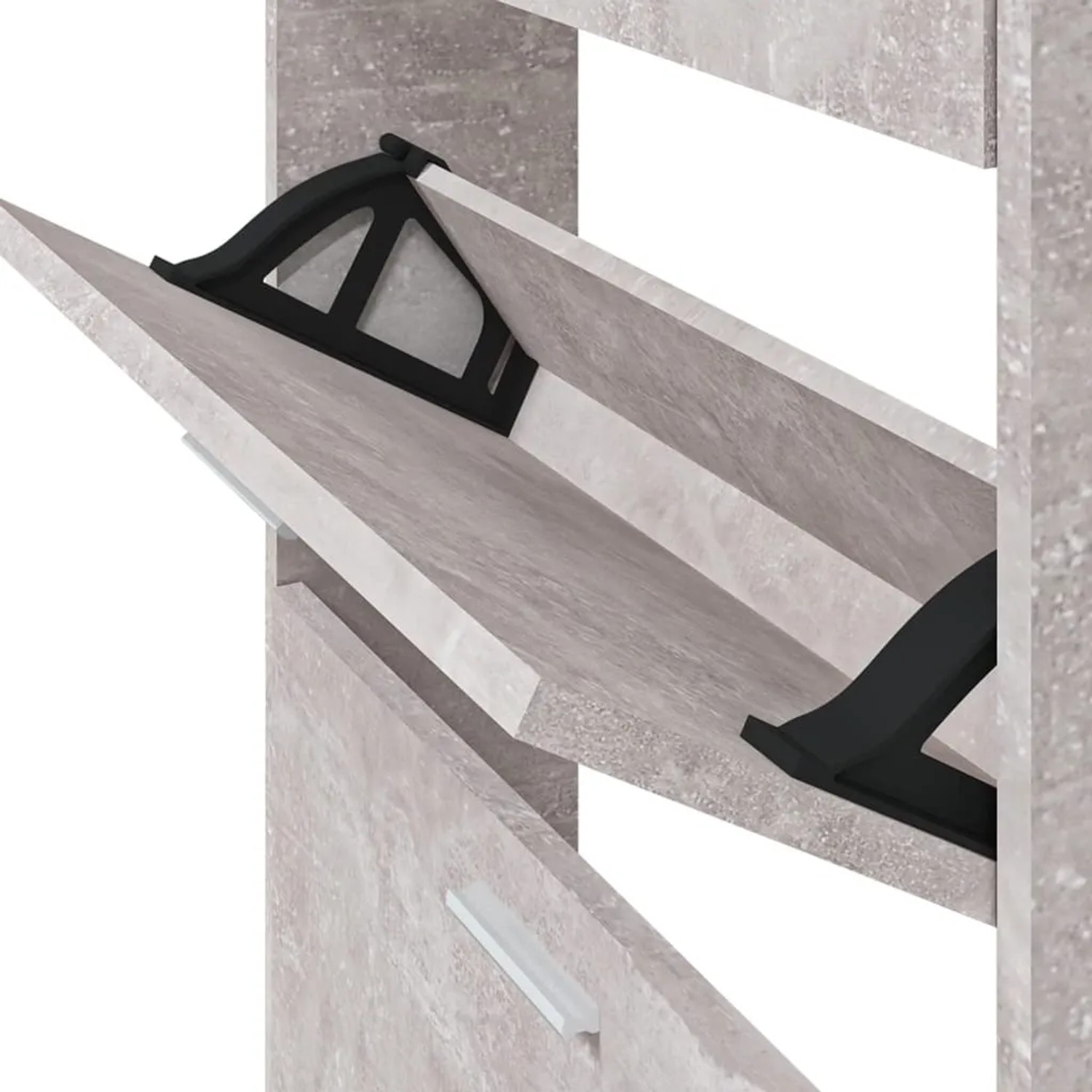 vidaXL Schuhschrank Betongrau 59x17x150 cm Holzwerkstoff 342521_8