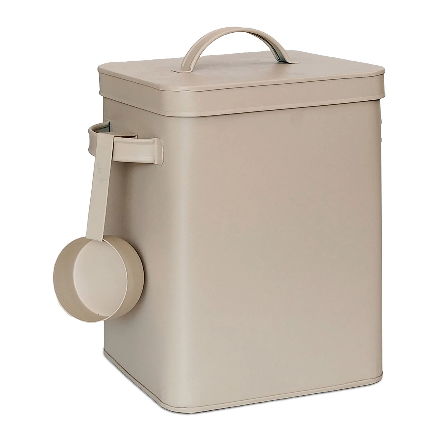 Relaxdays Vorratsdose Eisen Beige Luftdicht Mit Dosierlöffel 27,5 cm x 24,5 cm x 16 cm 0,9 kg
