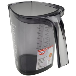 Dr. Oetker Messbecher, 1 Liter, transparent-grau, mit Skala für internationale Einheiten.