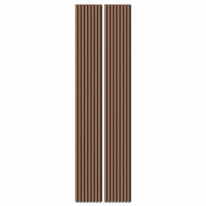 2 Akustikpaneele Mahagoni, MDF mit schwarzem Filz, 32x240cm, zur Wand- und Deckenverkleidung.