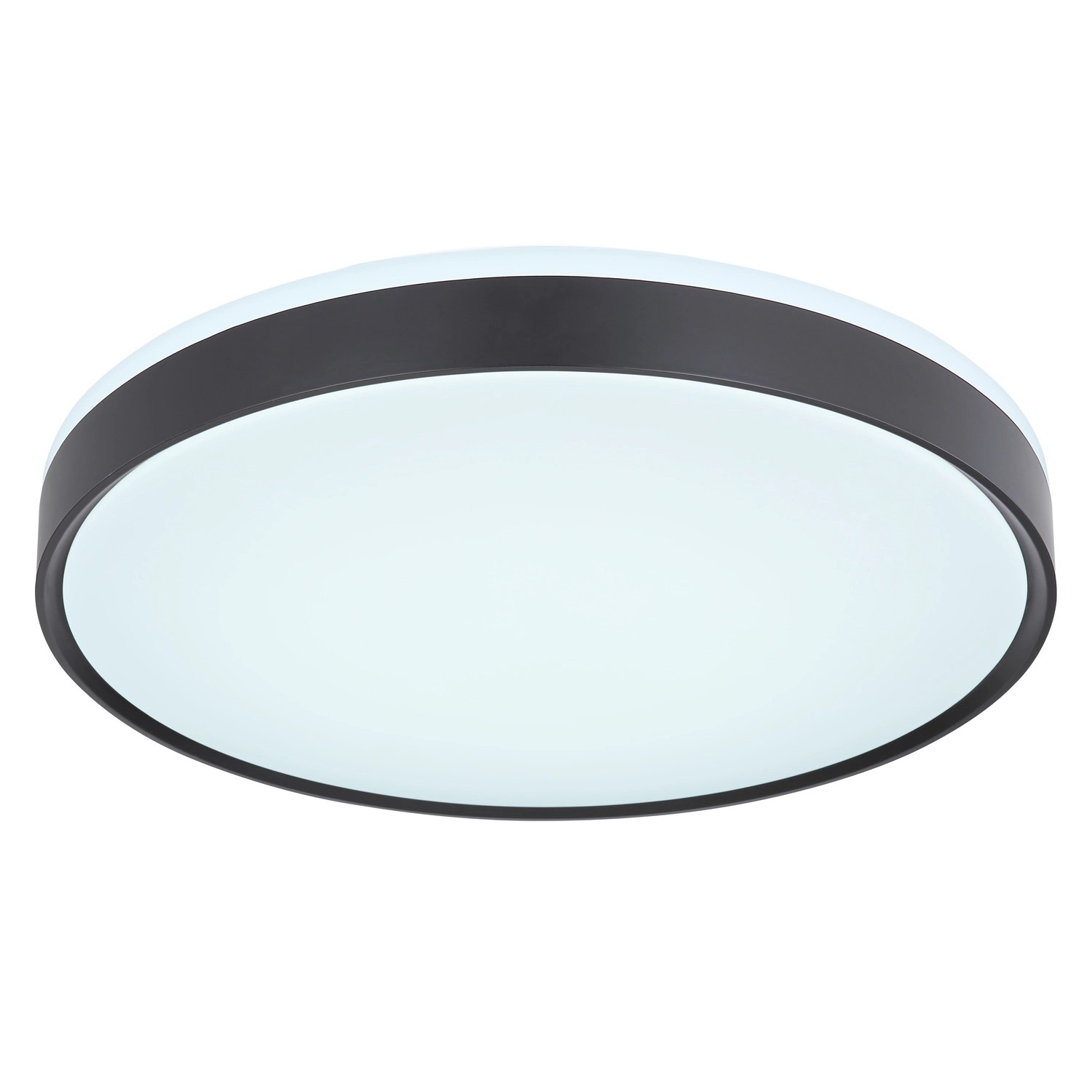 Runde LED-Deckenleuchte Sonny, schwarz/weiß, Ø 49cm. Moderne Deckenlampe für Innenräume.