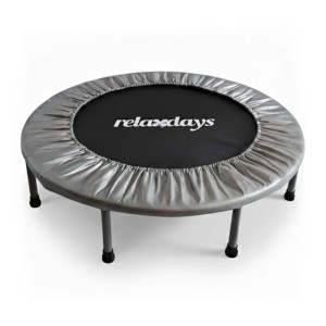 Relaxdays Indoor Trampolin Stahl Kunststoff Polyester Grau Klappbar Rutschfest Ø 95 cm 7,4 kg