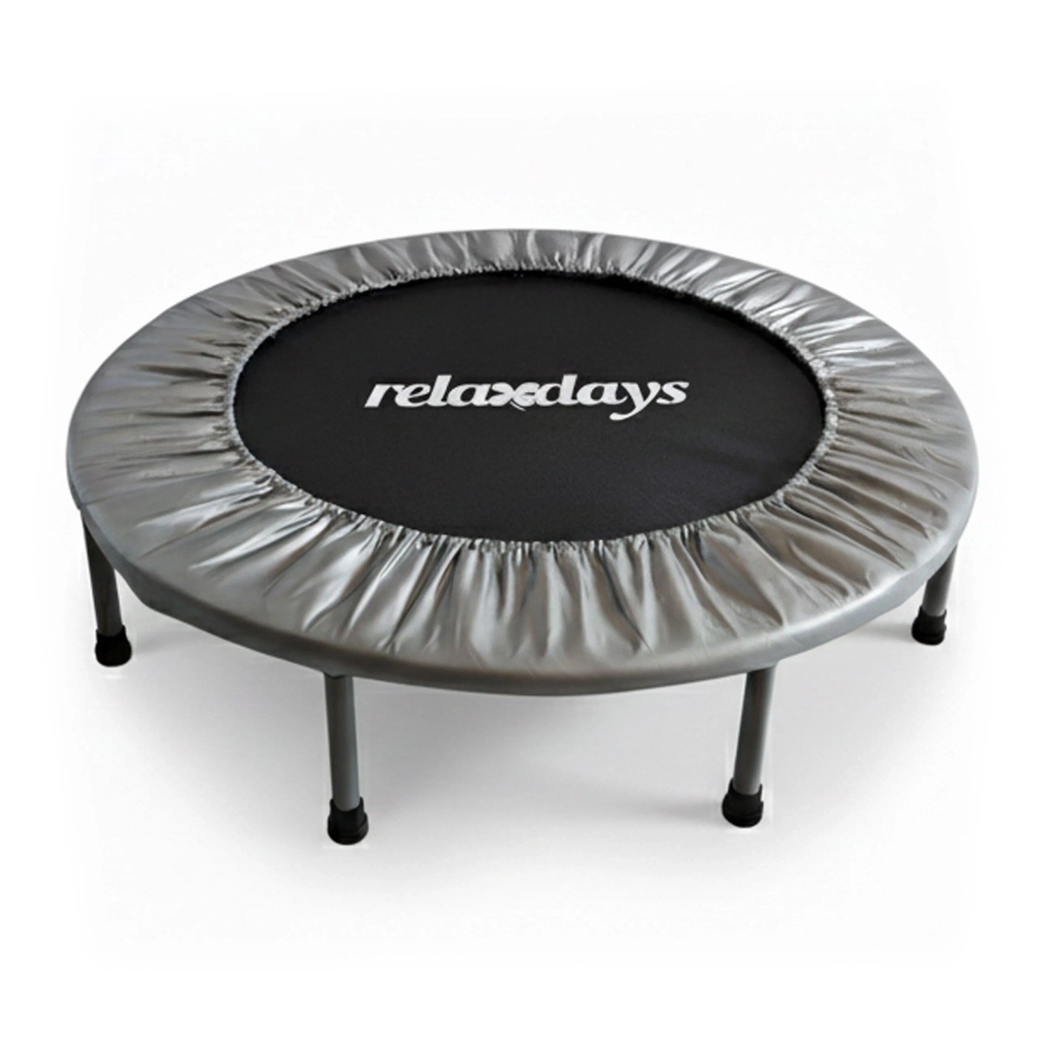 Relaxdays Indoor Trampolin Stahl Kunststoff Polyester Grau Klappbar Rutschfest Ø 95 cm 7,4 kg