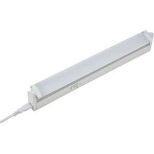 Weiße LED Unterbauleuchte (8W) mit Schalter und Kabel für Küche oder Werkstatt.