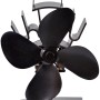 Schwarzer, stromloser Firefix Kaminofen-Ventilator für effiziente Wärmeverteilung.