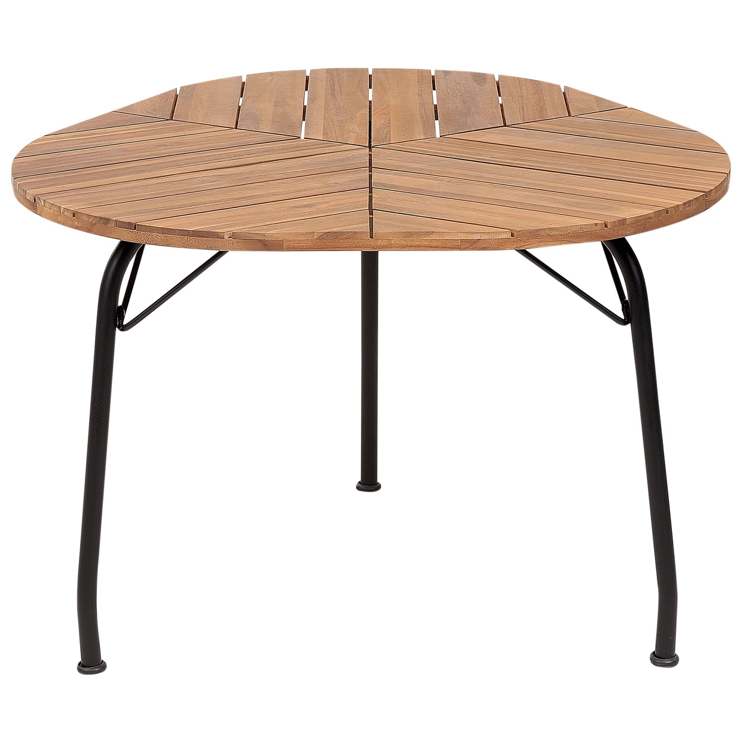 Beliani Gartentisch VARENNA Heller Holzfarbton Schwarz 106x103x74 günstig online kaufen