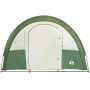 Grünes 4-Personen Tunnelzelt mit hellem Bogen-Eingang. Wasserdichtes Campingzelt für Outdoor-Abenteuer.